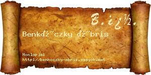 Benkóczky Ábris névjegykártya